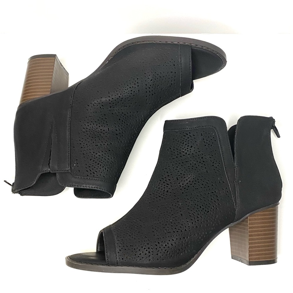 Cato Laser Cut Peep Toe Booties